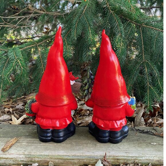 Gnome Christmas Holiday Decoration, Set of 2, 9” Tall - Picture 2 of 2